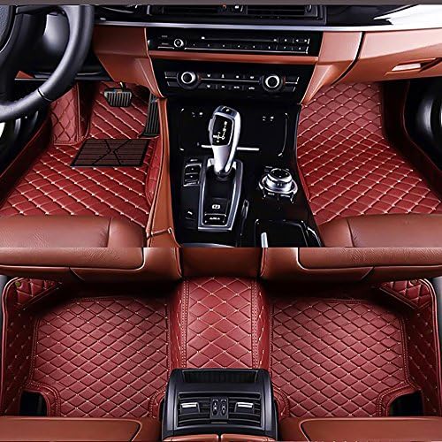 ZKARFaux Leather Floor Mats for Tesla Model-S-2014-2018 All Weather Auto Floor Mats, Waterproof Artificial Leather Carpets,Stitching XPE Interior Liner
