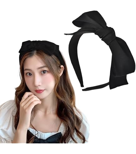Amazon.com : YERTTER Dainty Black Velvet Knot Bow Turban  display picture 1