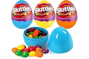 YUMZO Easter Basket Stuffers - Surprise Eggs for Kids, Large Prefilled Easter Eggswith Original Skittles Candy, Fun Easter Basket Stuffers for Boys and Girls, Easter Basket Stuffers for Teens (3 Pack)