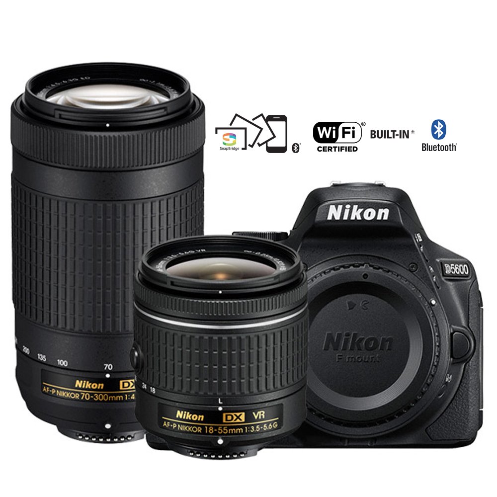 Amazon.com : Nikon D5600 Digital SLR Camera with 18-55mm VR & 70-300mm DX  AF-P Lenses - (Certified Refurbished) : Camera & Photo