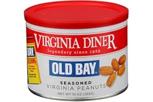 Virginia Diner Old Bay Seasoned Gourmet Virginia Peanuts - All Natural Virginia Peanuts Non-GMO, Preservative Free Gifts from Virginia Since 1929-9 Oz Can