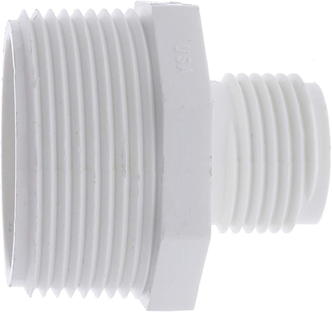 Van Enterprises PVC Garden Hose Adapter (Male 1.5" NPT x 3/4" GHT) for