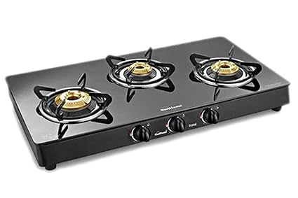 Sunflame Classic Glass Top Black - Ss Body 3 Burner Auto Ignetion-Bk Stove