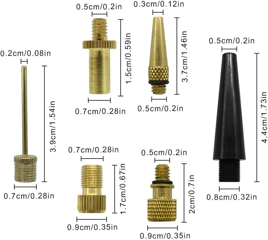 ABTOLS Premium Brass Presta and Schrader Valve Adapter, Bike Tire Valve Adapters, Ball Pump Needle, Adapters Kit as Inflation Devices and Accessories fit for Standard Pump or Air Compressor : Sports & Outdoors