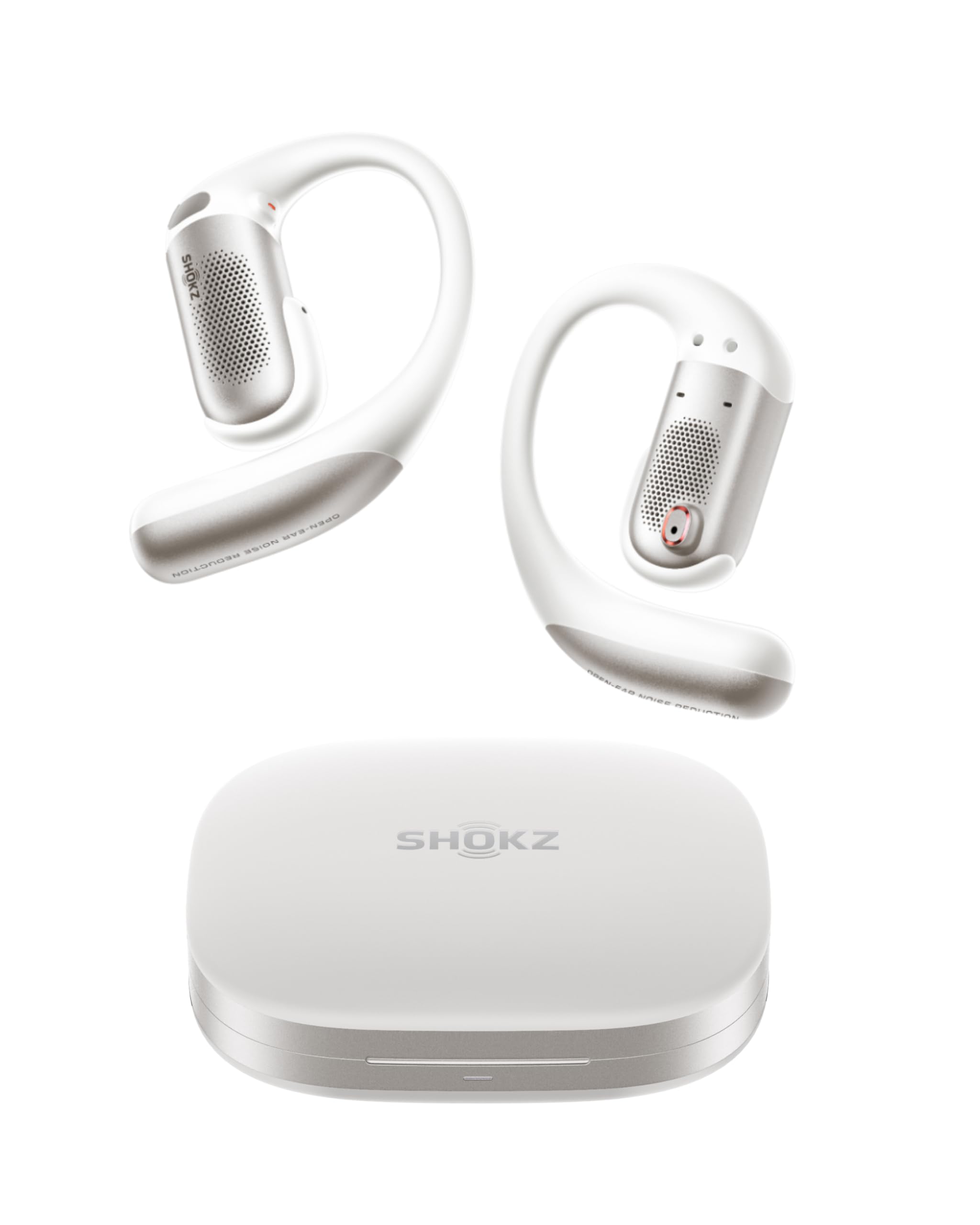SHOKZ OpenFit Pro Open-Ear True Wireless Earbuds with Open-Ear Noise Reduction, Optimised for Dolby Atmos, Deep Bass, 50H Playtime, AI-Powered Clear Calls for Work, Sport, Bluetooth 6.1, IP55, White