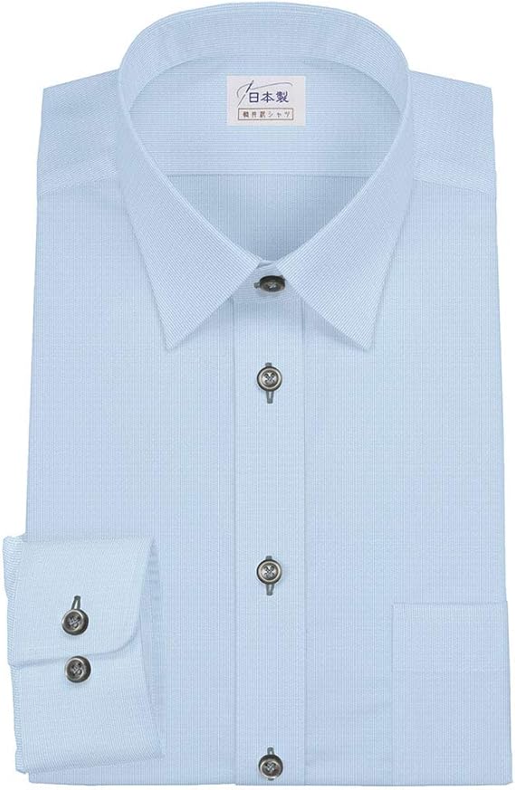Amazon Co Jp ワイシャツ 軽井沢シャツ A10kzr281 レギュラーカラー ライトブルードビー柄 らくらくオーダー受注生産商品 服 ファッション小物