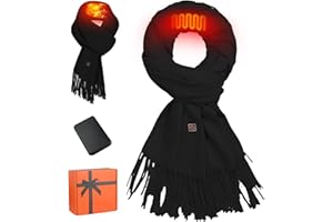Qdreclod Electric Heated Scarf for Women Men Rechargeable Winter Scarf with Battery Long Shawl Christmas Warm Gifts for Women