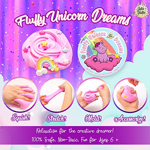 Fluffy Unicorn Dreams - Fluffy Unicorn Slime & Squishy Toy Set Unicorn Gift for Girls - W/Rainbow &  - //coolthings.us