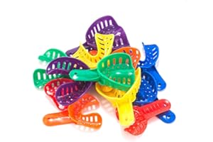 Dental Impression Trays 12PCS Multicolor Perforated Plastic Tray Upper & Lower for Adults and Child