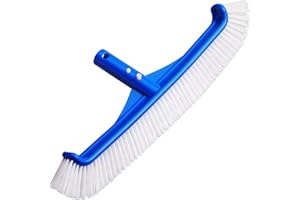 COCLOTHY Pool Brush - 17" Pool Brush Head for Cleaning Pool Walls, Curved Ends High-Efficiency Pool Scrub Brush, Premium Nylon Bristles Pool Brush Head