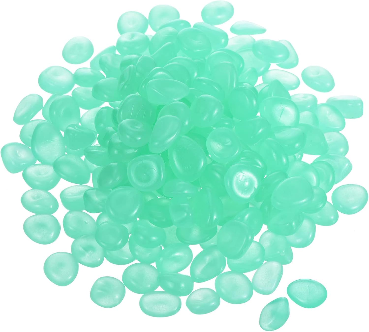 Hardscaping Materials - MECCANIXITY 100pcs Glow Rocks 13-17mm Glow Pebbles Decoration in The Dark Luminous Stones Decor DIY Decorative Light Green for Garden, Potted Plant, Fish Tank