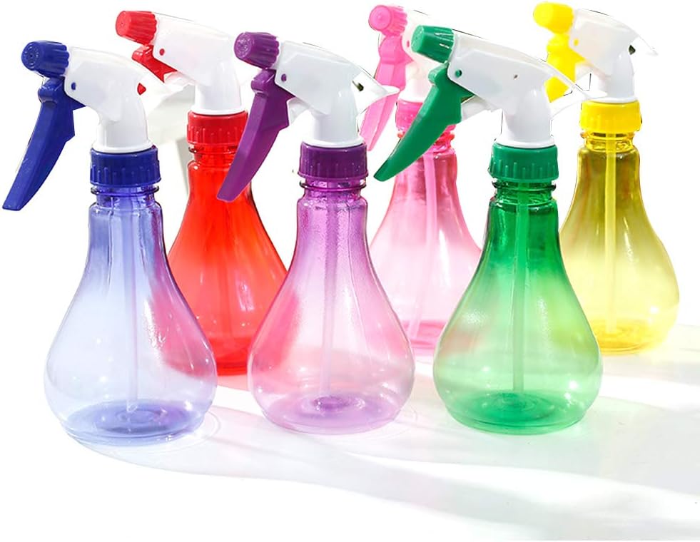 Lisanl 250ML Water Drop Shape Transparent Spray Bottle Trigger Hand-Pressure Watering Pot Sweet Candy Color Adjustable Nozzle Gardening Tool