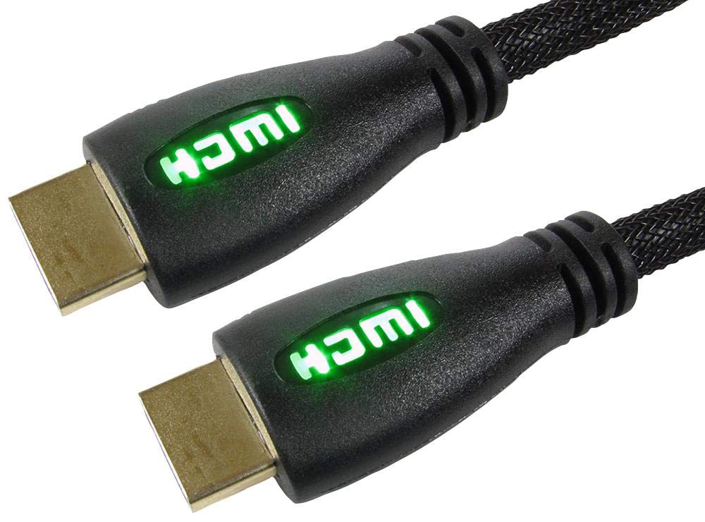Pro Signal 99HD4-03GN 3m High-Speed 4K UHD HDMI Cable with Ethernet & Green LED Display – Gold Plated, Braided, Male to Male