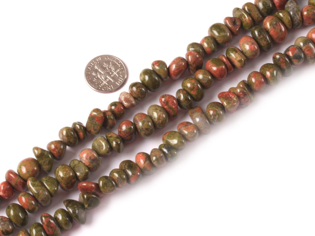 Sweet & Happy Girl's Store 8-10x12-14mm Potato Shape Gemstone Unakite Beads Strand 15 Inch Jewellery Making Beads