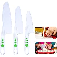 Curious Chef 3-Piece Nylon Knife Set for Kids, Dishwasher Safe Tools, Made with BPA-Free Plastic, Real Kitchen Kit