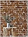 HAOKHOME Peel and Stick Vintage Faux Brick Wallpaper Removable 17.7in x 9.8ft Brown/White/Black Vinyl Textured Self Adhesive Wall Paper Design for Home Walls Kitchen Decorations