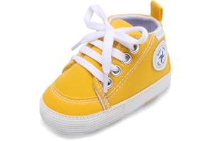 BEIDI Baby Girls Boys Shoes Soft Anti-Slip Sole Newborn First Walkers High Top Canvas Denim Unisex Infant Sneaker