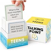 200 Teens Conversation Cards for Ages 12+, Easy Therapy Games &amp; Questions | Get phones down at dinner &amp; on family road trips; no-pressure talk &amp; question starters for teenagers by Talking Point Cards