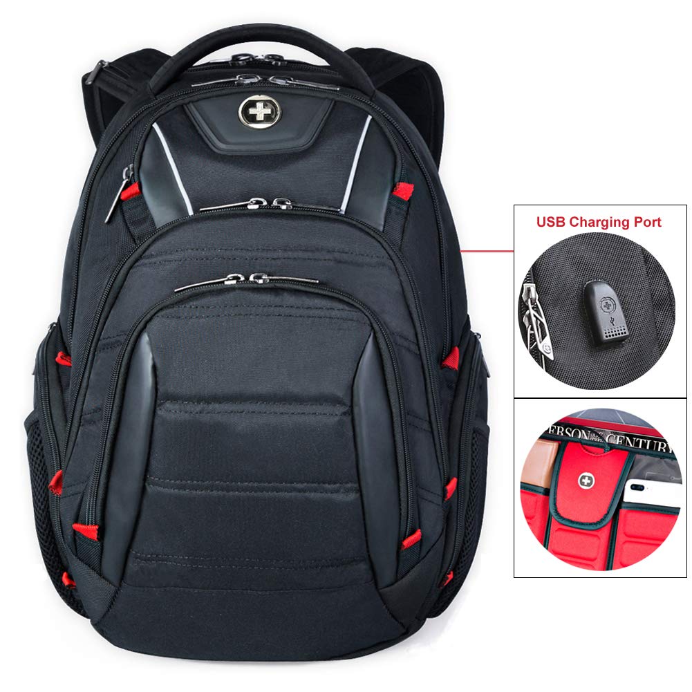 Laptop Backpack,Swissdigital Busniess Backpack with USB Port,RFID