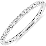 PAVOI 14K Gold Plated Solid 925 Sterling Silver CZ Simulated Diamond Stackable Ring Eternity Bands for Women
