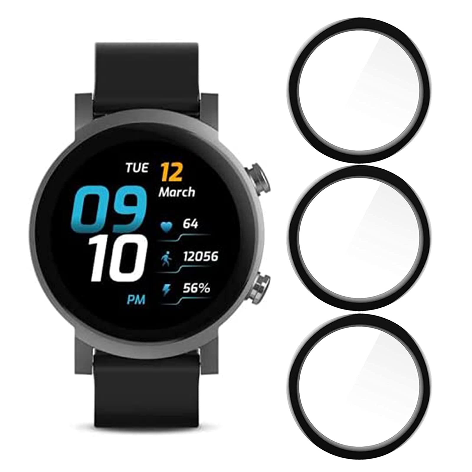 Giaogor Compatible for Ticwatch E3 Screen Protector, [3 Pack] 3D Full Coverage PET Screen Protector Film Compatible for Ticwatch E3 Smartwatch (3 pack)