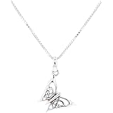 Jewelry Trends Sterling Silver Celtic Butterfly Pendant on 18 Inch Box Chain Necklace