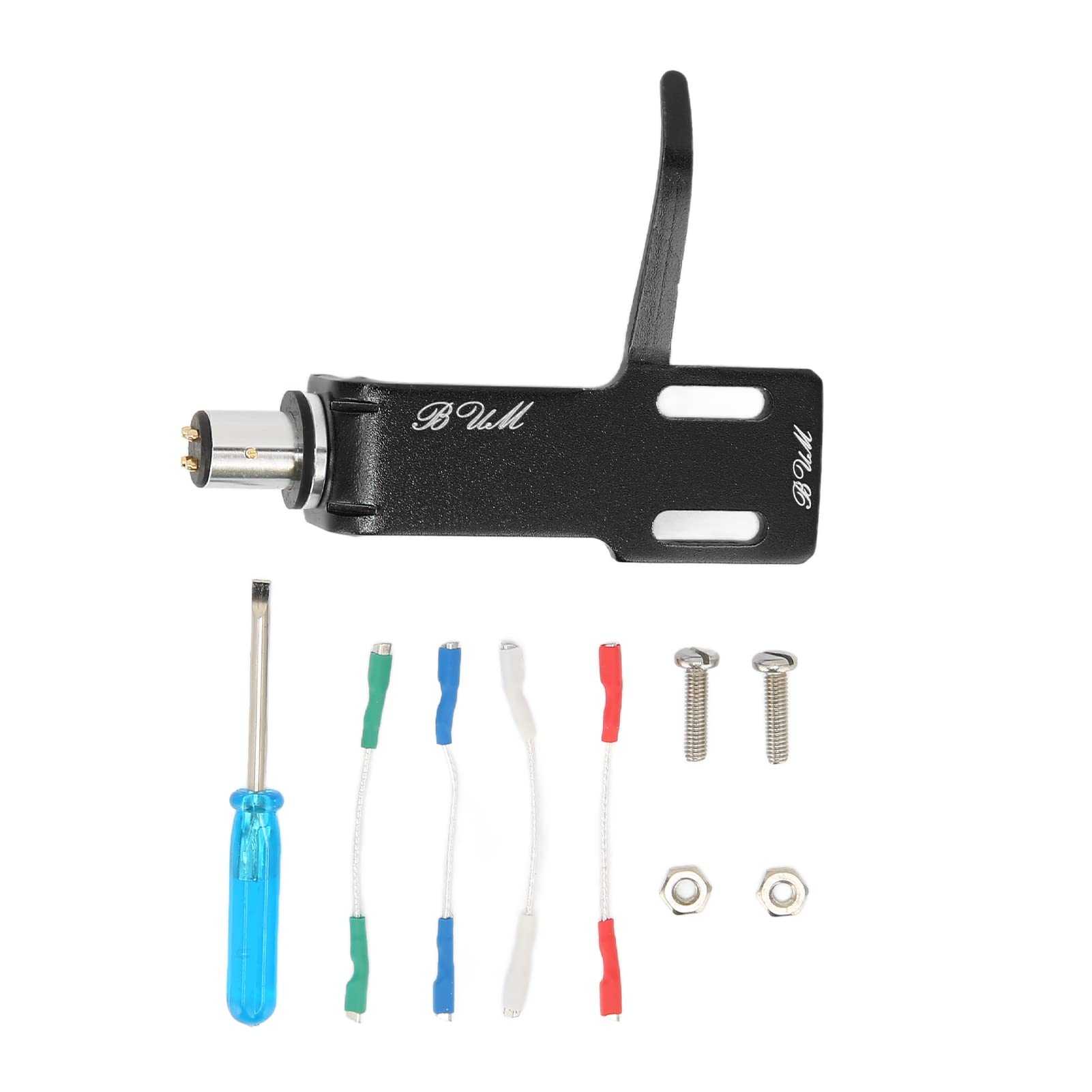 ciciglow Phonograph Head Shell, Aluminum Alloy Phono Headshell Kit Professional DJ Audio Equipment and Accessories Phonograph Turntable Headshell for Record Players(black)