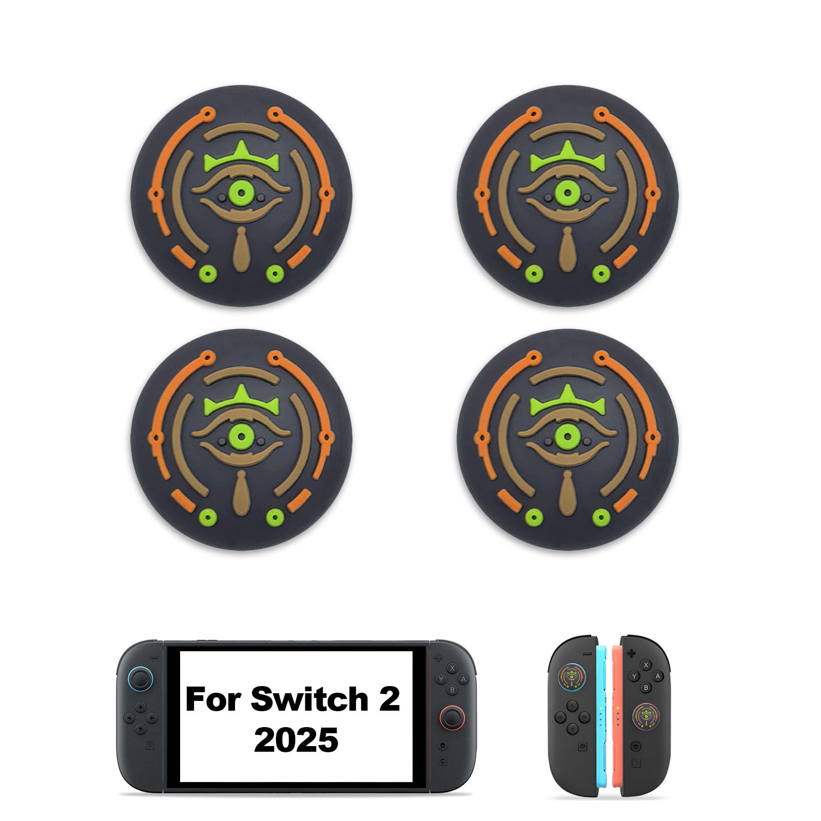 Thumb Grips Caps for Nintendo Switch 2 (2025), 4 Pcs Cute Switch 2 Joystick Caps Soft Joy Con Joystick Covers Silicone Thumbstick Button Cap Switch 2 Accessories - Brown