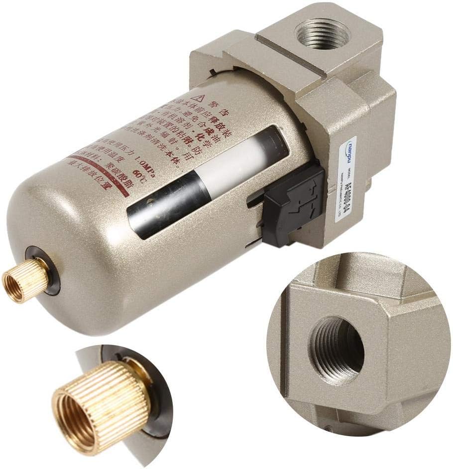 Aramox 1/2'' Air Filter Compressor, Air Line Filter, Aluminum Alloy Water Moisture Trap Separator Regulator Accessories - Image 3