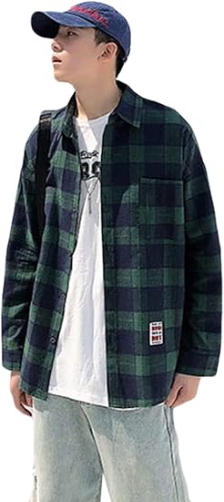 Amazon Alppvメンズ チェックシャツ シャツ シンプル トップス カジュアル 夏 ゆったり シャツ お洒落 シャツ メンズ お兄系 シャツ シャツ 通販