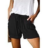 ONLYSHE Womens Casual Drawstring Shorts Summer Elastic Waist Shorts Pocketed Pants