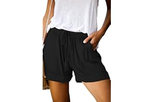 ONLYSHE Womens Casual Drawstring Shorts Summer Elastic Waist Shorts Pocketed Pants
