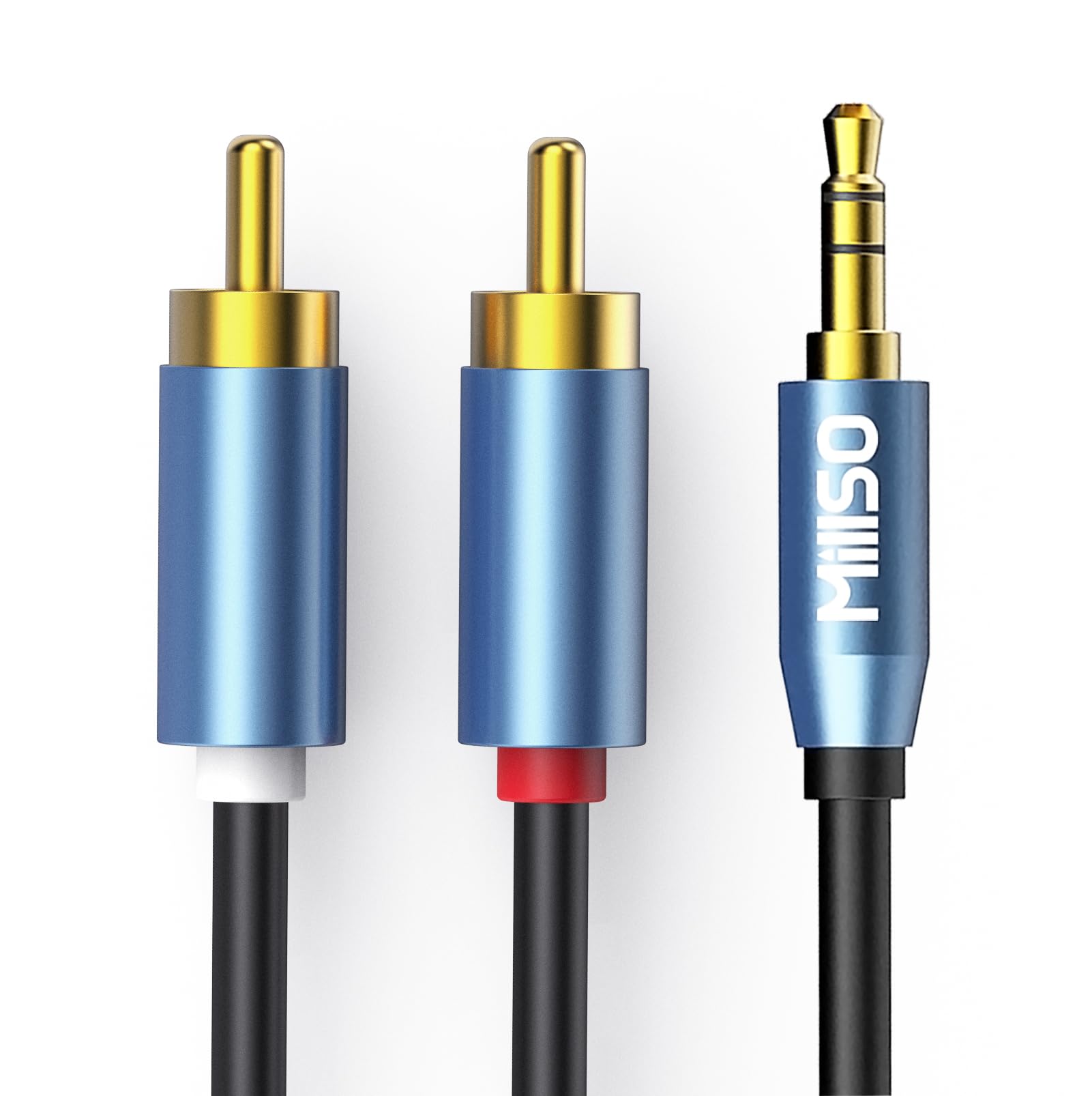 MillSO RCA to 3.5mm Cable, (33 FT) RCA to AUX Stereo Audio Cable for Connects a Smartphone, Tablet, or MP3 Player to a Speaker or Other RCA-Enabled Devices - 33ft/10m