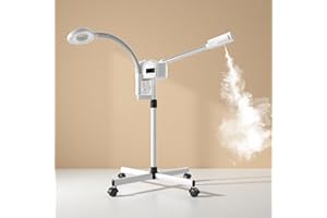 DRESS VOUS Facial Steamer Professional, Facial Steamer with Magnifying Lamp for Esthetician, 2 in 1 Ozone Steamer for Face, Face Steamer for Facial Deep Cleaning, White.