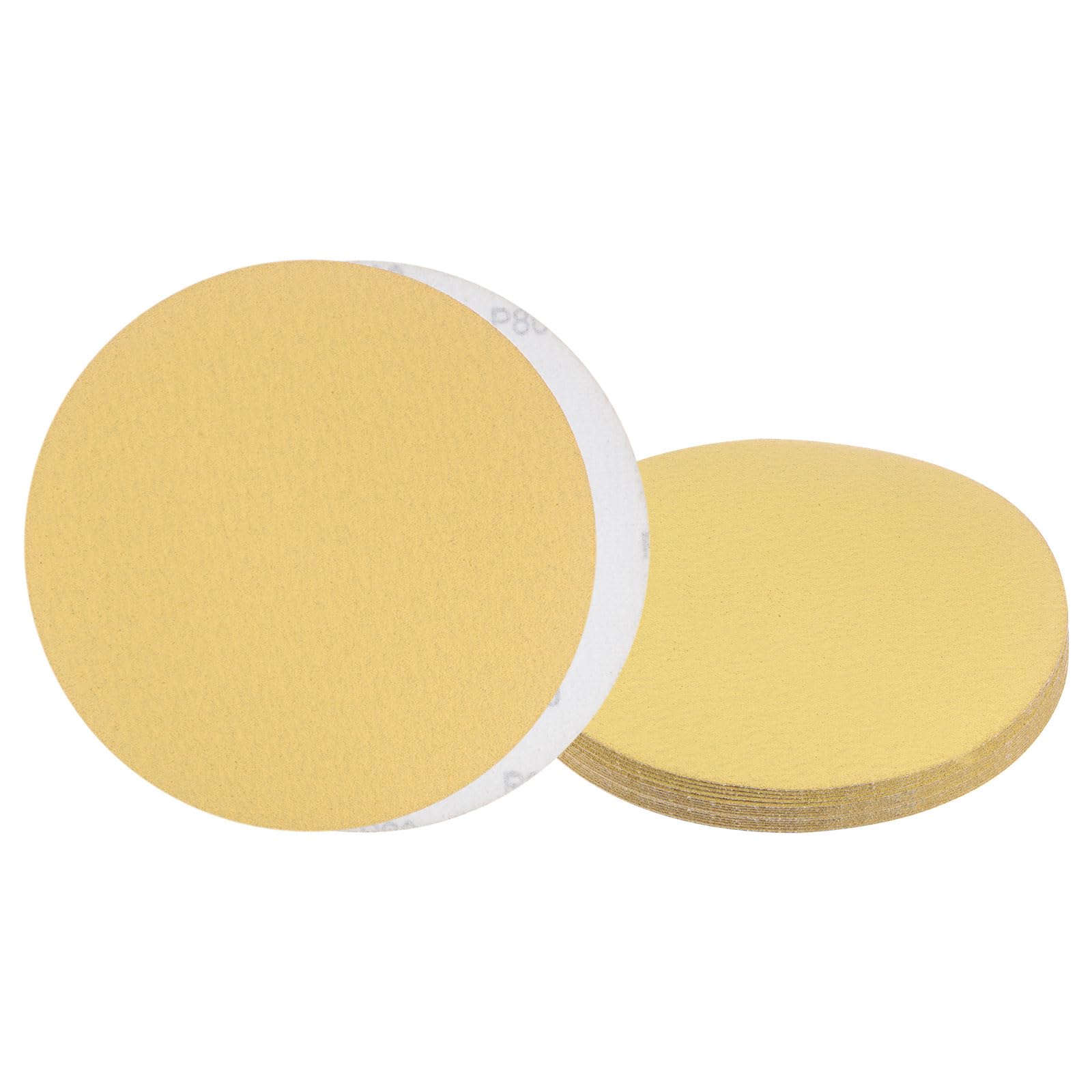 Kozelo 15pcs No Hole Sanding Discs- [ 9 Inch 80 Grit ] Round Hook and Loop Grip Sanding Pads Sheet Sandpaper for Automotive Woodworking Metal Polishing Use| Gold, Aluminum Oxide