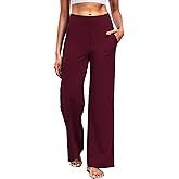 CADMUS High Waist Yoga Pants Women Wide Leg Pants with Pockets Stretch Dress Casual Sweatpants Petite/Regular/Tall