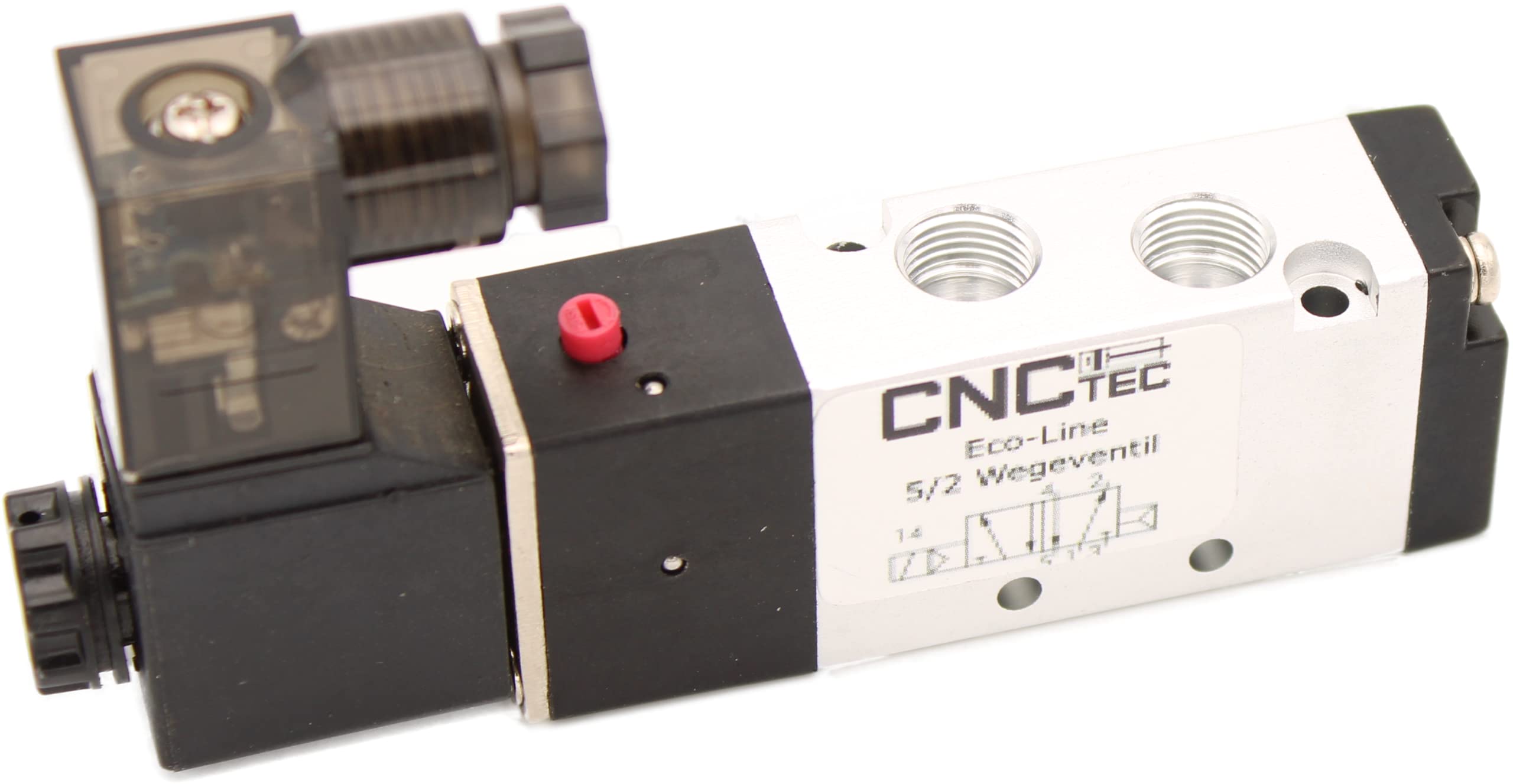 CNCTEC EcoLine 5/2 Way Pneumatic Valve 1/8 Inch 230 Volt AC Path Valve 5/2 Way Valve (230 Volt AC)