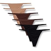Amazon Essentials Women's Microfiber Thongs (G-String & High Waisted Thong), Pack of 6