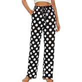 ROSA JUNIO Womens Pajama Pants with Pockets, Soft Drawstring Pajama Bottoms Women, Comfy Causal Sleep Lounge Pants