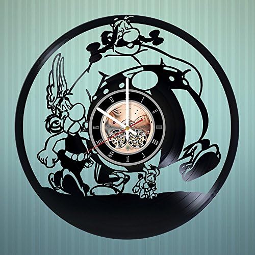 Asterix and Obelix Design Vinyl Wall Clock – handmade gift for any occasion – unique birthday, wedding, anniversary, Valentine’s day gifts - Wall décor Ideas for any space