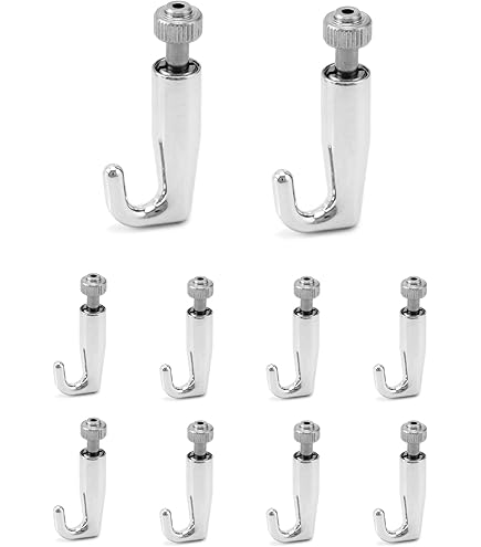 30-Pack Adjustable Gallery Hooks - Metal Wire Rope Hangers For 1mm-2mm Cable, Picture Hanging