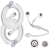 MSZLZTD 2 PCS 9.8FT Outdoor Extension Cord for Govee Lights, 3-Pin IP68 Waterproof (1 Female to 2 Male) Y-Splitter Cable, Permanent Lighting Power Wire for Patio, Garden, Roof, Backyard Décor 