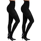 Citystl 2 Pairs Women's Black Tights 60D, Solid Color Soft Opaque Microfiber Tights