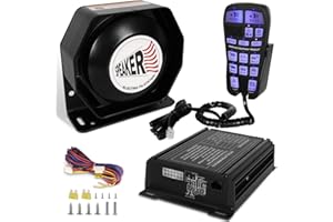 LRTER Emergency Police Siren 200W Multi-Tones PA System Slim Speaker Sirens with Handheld Controller & Mic Microphone Warning Electronic Alarm Horn Kit for Tow Truck Car Vehicles Pickup UTV ATV POV RV