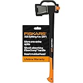 Fiskars X25 Splitting Axe, 28" Wood Splitting Axe for Medium to Large Size Logs with Shock Absorbing Handle and Sheath, Split