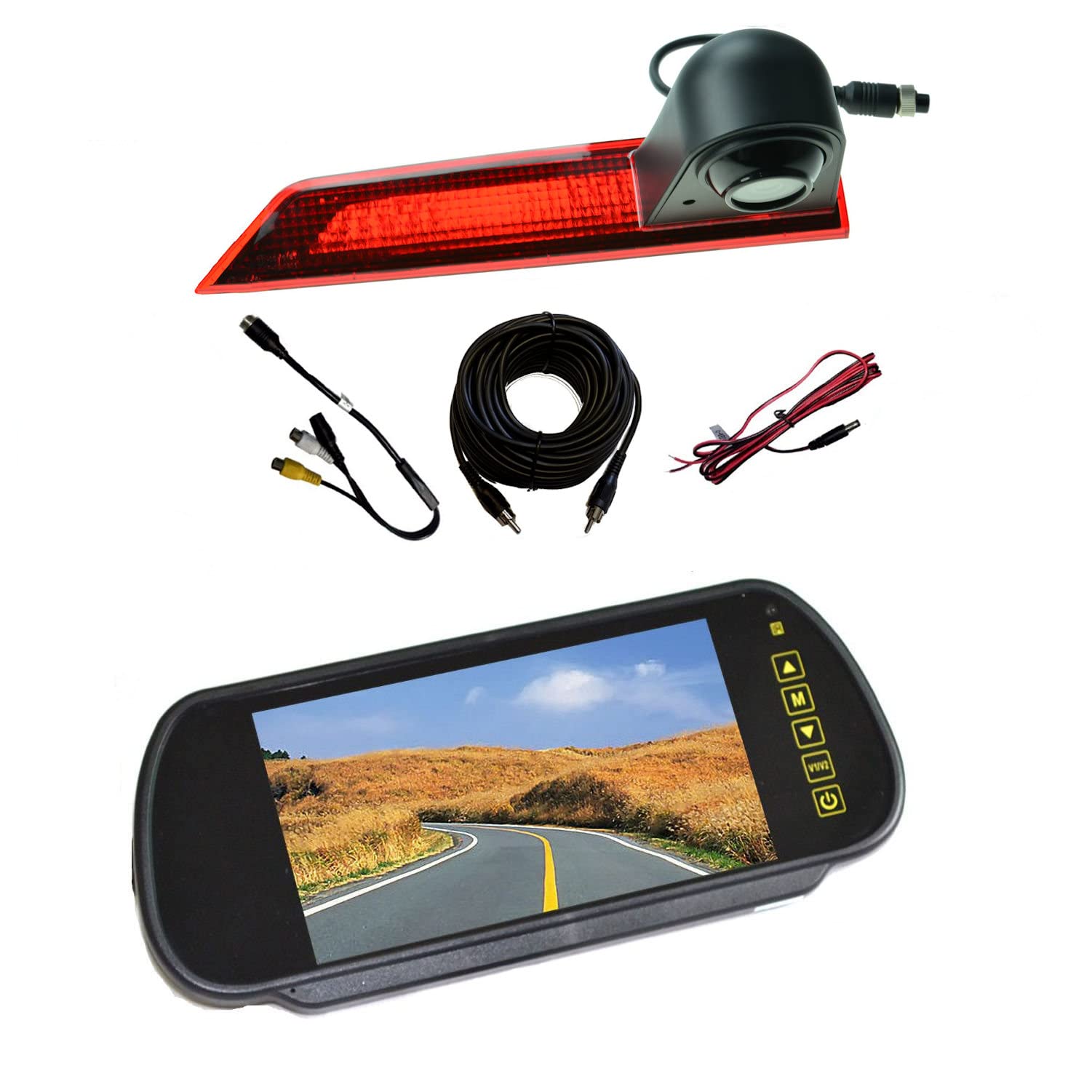 Dolphin Automotive Rear Brake Light Revering Camera fits Ford Transit Custom from May 2016 Onwards, LED Version - With 7" Mirror Monitor