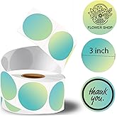 Joatuxul Round Thermal Labels, Thermal Printer Labels use for Barcode, Shipping, Customized, Circle Direct Thermal Stickers Label for Printer, 500PCS/ 1 Roll, 3 inch, Gradient Green