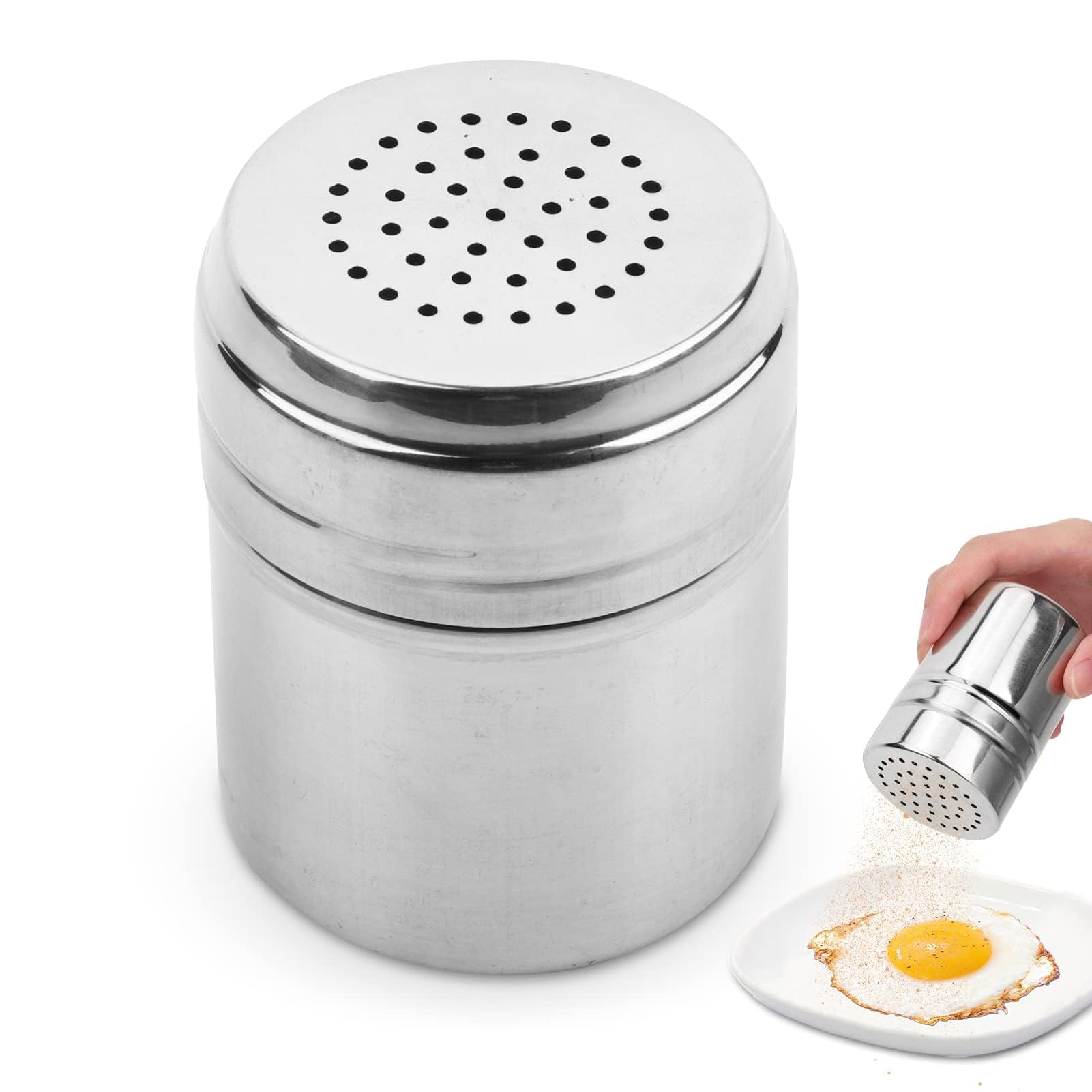 Salt and Pepper Shakers, Stainless Steel Sugar Container with Lid and Kitchen Lid