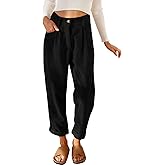 Acelitt Womens Elastic Waist Straight Leg Corduroy Pants with Pockets, S-2XL