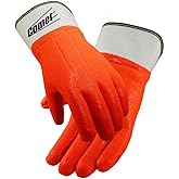 Galeton Comet Insulated PVC Coated Gloves Safety Cuff Orange 12 Pack